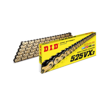 Cadena DID 525 Gold and Black